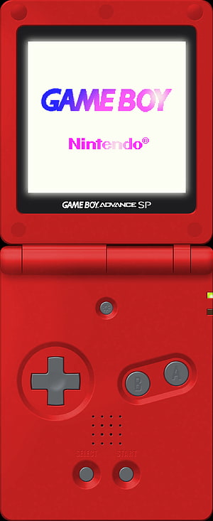 Red Game Boy Advance SP Handheld Console with Boot Screen Display HD phone wallpaper