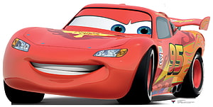 Lightning McQueen Animated Racing Car Character with Number 95 and Flame Decals HD wallpaper