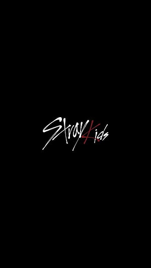 Stray Kids Stylized Logo on Black Background HD phone wallpaper