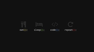 Minimalist Developer Life Cycle: Eat Sleep Code Repeat Icon Design HD wallpaper