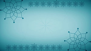 Teal Islamic Geometric Pattern with Floral Motifs and Star Elements HD wallpaper