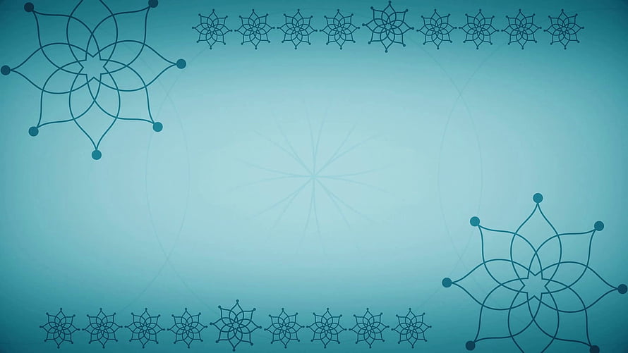 Teal Islamic Geometric Pattern with Floral Motifs and Star Elements HD wallpaper