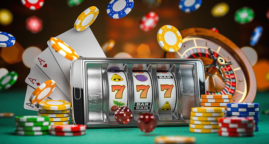 Mobile Slot Machine Jackpot With Casino Chips, Playing Cards, and Roulette Wheel HD wallpaper