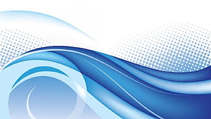 Flowing Blue Abstract Waves with Halftone Dot Pattern and Circular Swirl Design HD wallpaper