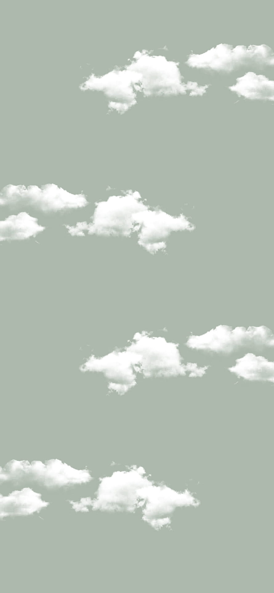 Sage Green Sky with White Clouds Aesthetic Wallpaper HD phone wallpaper