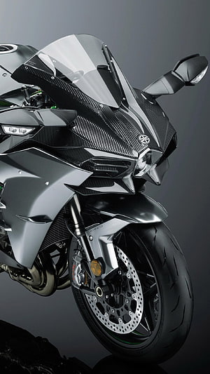 Kawasaki Ninja H2R Carbon Fiber Sport Bike Front View HD phone wallpaper