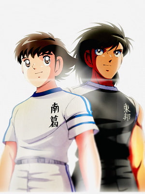 Captain Tsubasa Anime Characters in Nankatsu and Toho Soccer Uniforms HD phone wallpaper