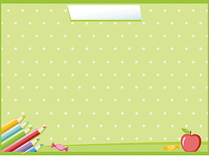 Cute Green Polka Dot School Theme Background with Pencils and Apple HD wallpaper