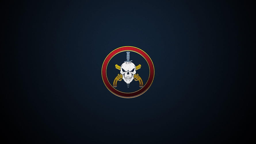 Tropa de Elite BOPE Skull Emblem with Crossed Pistols and Sword on Dark Background HD wallpaper