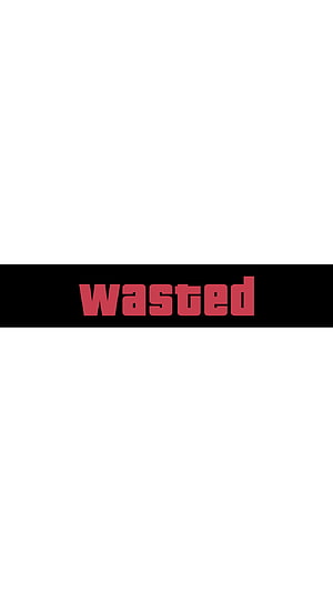 GTA Wasted Screen Graphic with Red Text on Black Banner HD phone wallpaper