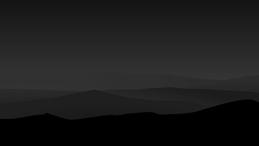 Dark Minimalist Mountain Silhouettes Against a Moody Night Sky HD wallpaper