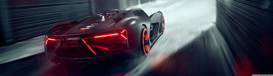 Lamborghini Terzo Millennio Electric Supercar Rear View in Motion HD wallpaper