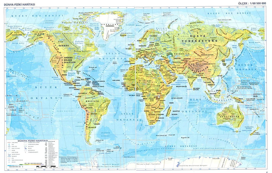 Detailed World Physical Map Showing Continents, Oceans, and Topography HD wallpaper