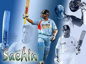 Sachin Tendulkar Cricket Collage in India ODI and Test Kit HD wallpaper