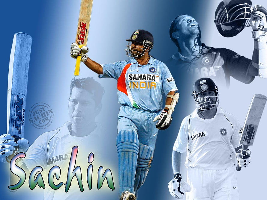 Sachin Tendulkar Cricket Collage in India ODI and Test Kit HD wallpaper