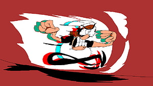 Pizza Tower Fan Art: Peppy in Dynamic Action Pose with Retro Cartoon Style HD wallpaper