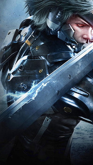 Raiden from Metal Gear Rising with Cybernetic Armor and Electric Blade HD phone wallpaper