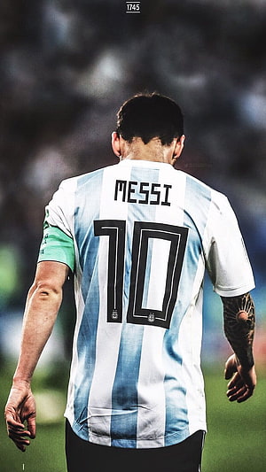 Lionel Messi Argentina National Team Jersey Number 10 Back View HD phone wallpaper
