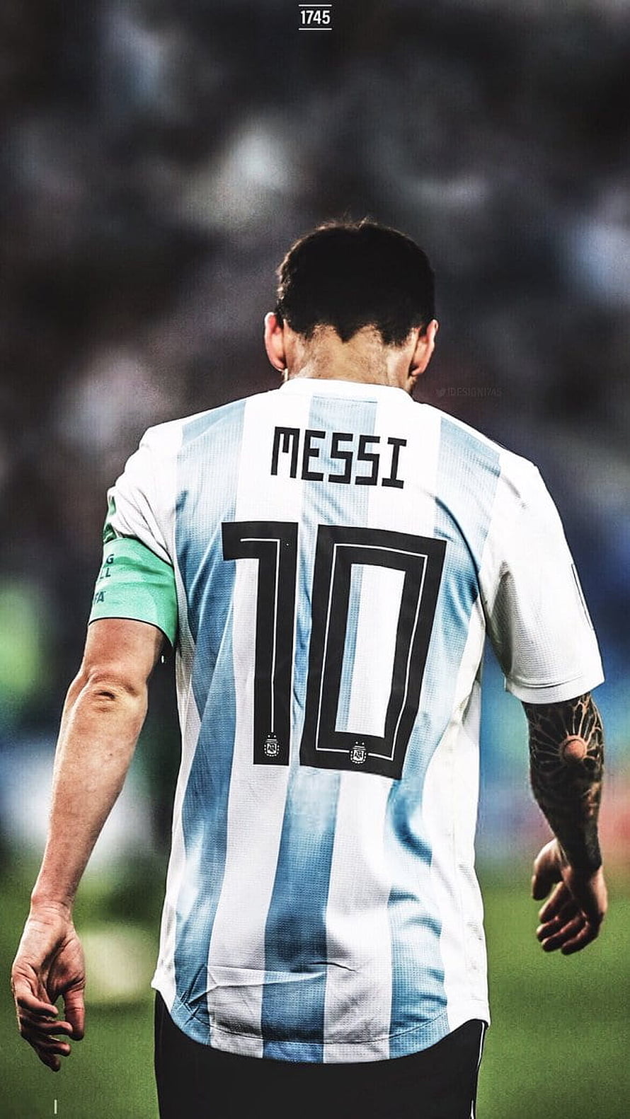 Lionel Messi Argentina National Team Jersey Number 10 Back View HD phone wallpaper