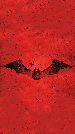 The Batman 2022 Movie Logo with Bat Symbol on Distressed Red Background, The Batman Movie Logo 2022 , batman 2022 mobile HD phone wallpaper