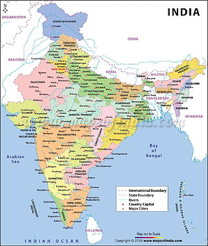 Detailed Political Map of India Showing All States, Capitals, and Major Cities HD phone wallpaper