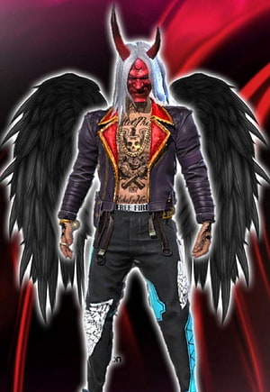 Red Demon Character With Black Wings And Leather Jacket In Dark Fantasy Style HD phone wallpaper