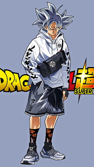 Goku in Streetwear Hoodie and Sneakers Dragon Ball Super Anime Character Art HD phone wallpaper