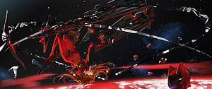 Evangelion Unit-02 in Space with Mechanical Structure and Red Planet HD wallpaper