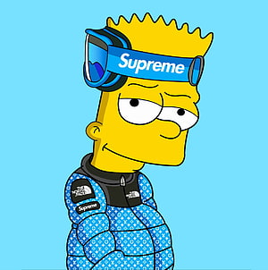 Bart Simpson Wearing Supreme Headphones and Luxury Streetwear Jacket HD phone wallpaper