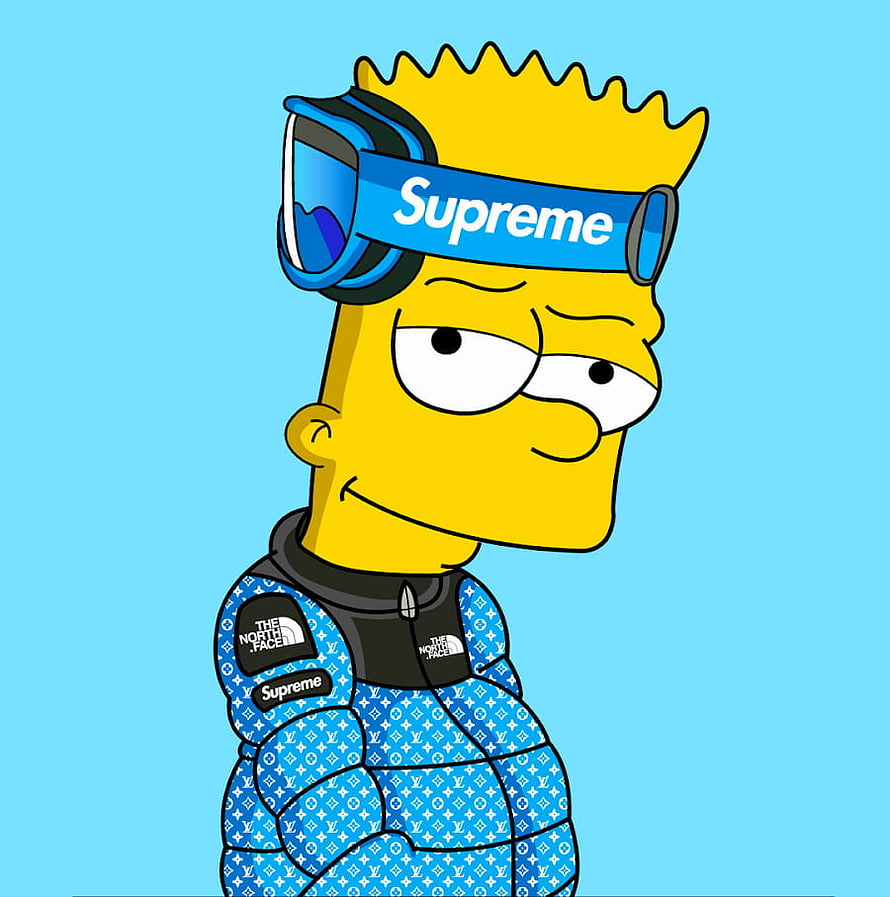 Bart Simpson Wearing Supreme Headphones and Luxury Streetwear Jacket HD phone wallpaper