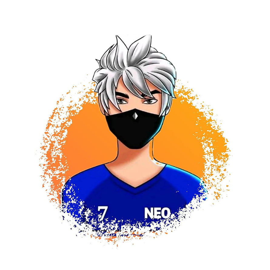 Anime Character Portrait with Silver Hair and Black Mask on Orange Background HD phone wallpaper