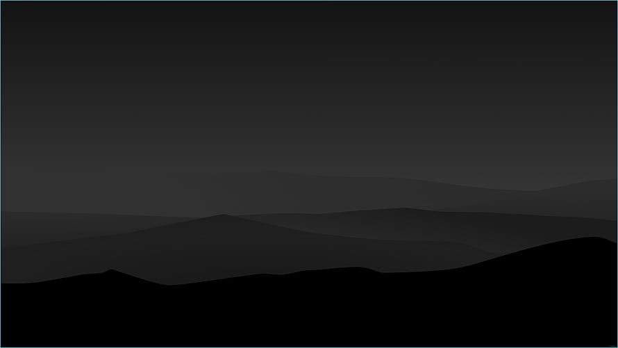 Dark Gray Minimalist Mountain Silhouette Landscape with Layered Horizon HD wallpaper
