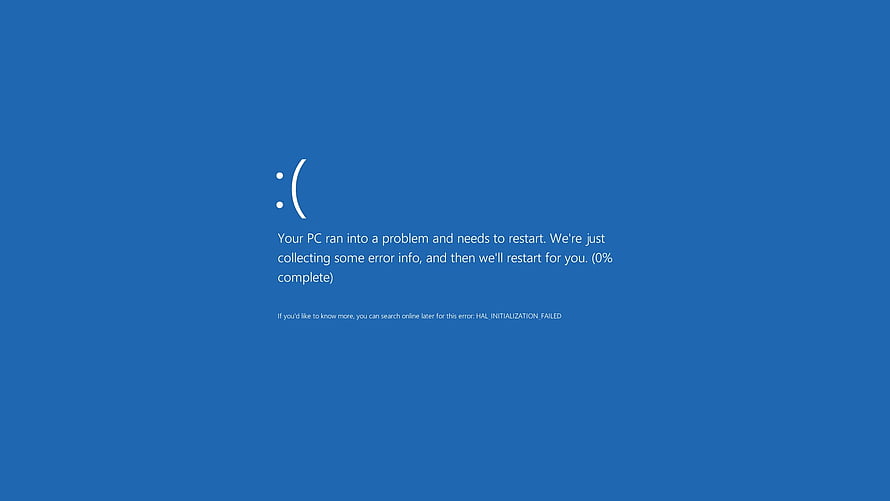Windows Blue Screen of Death Error Screen with Sad Face Icon and System Crash Message HD wallpaper