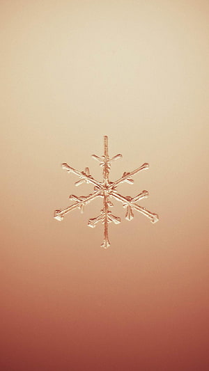 Minimalist Snowflake on Warm Gradient Background HD phone wallpaper