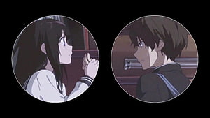 Matching Anime Couple Profile Pictures in Circular Frames HD wallpaper
