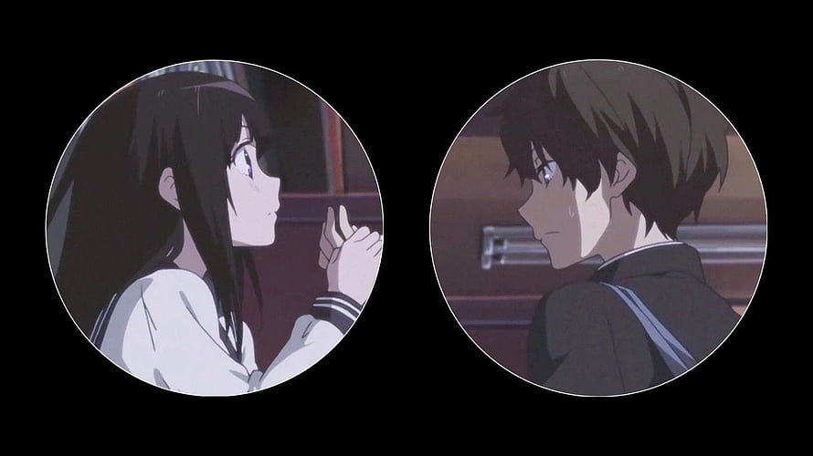 Matching Anime Couple Profile Pictures in Circular Frames HD wallpaper