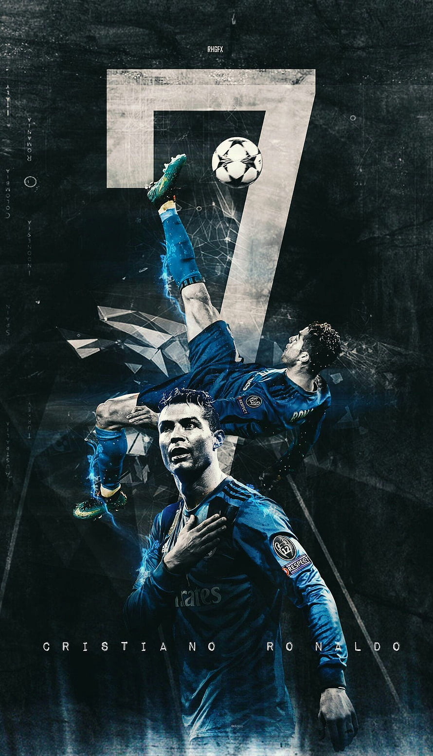 Cristiano Ronaldo Real Madrid Champions League Number 7 Artwork HD phone wallpaper
