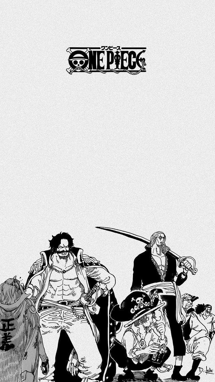 One Piece Manga Panel Featuring Pirate Crew Members in Black and White Ink Illustration HD phone wallpaper