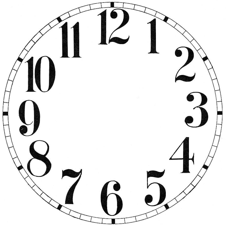 Minimalist Vintage Clock Face with Classic Serif Numerals and Minute Track HD phone wallpaper