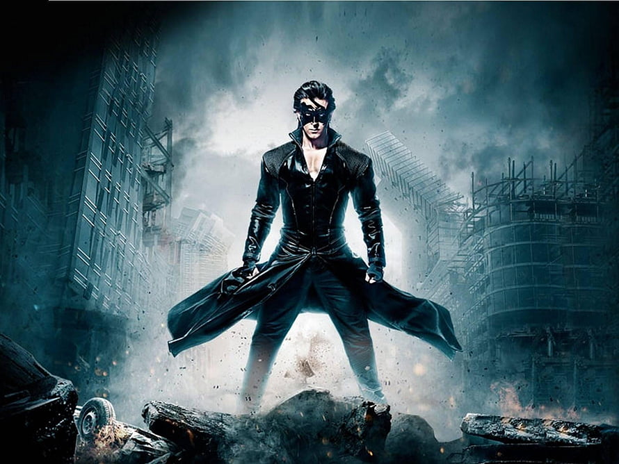 Krrish 3 Hrithik Roshan Hero Standing in Dark City Ruins HD wallpaper