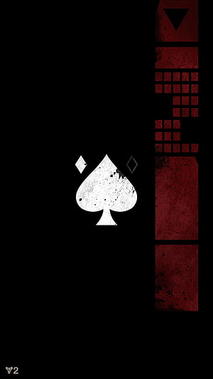 Destiny Ace of Spades Emblem Minimalist Black and Red Wallpaper HD phone wallpaper