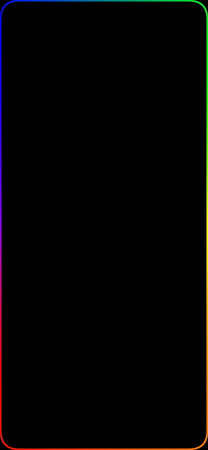 Minimalist Black Background with Vibrant Rainbow Gradient Border Frame HD phone wallpaper