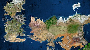 Westeros Fantasy World Map from Game of Thrones with Detailed Geography and Regions HD wallpaper