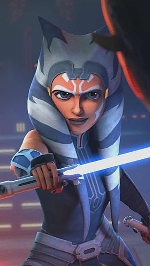 Ahsoka Tano Wielding Blue Lightsaber in Star Wars Animated Series HD phone wallpaper