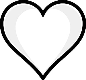 Minimalist Black and White Heart Outline Icon with Subtle Inner Shadow HD wallpaper