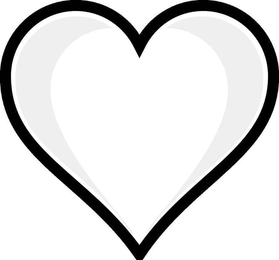 Minimalist Black and White Heart Outline Icon with Subtle Inner Shadow HD wallpaper