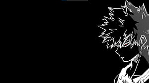 Katsuki Bakugou Anime Character Profile in High Contrast Black and White Line Art Style HD wallpaper
