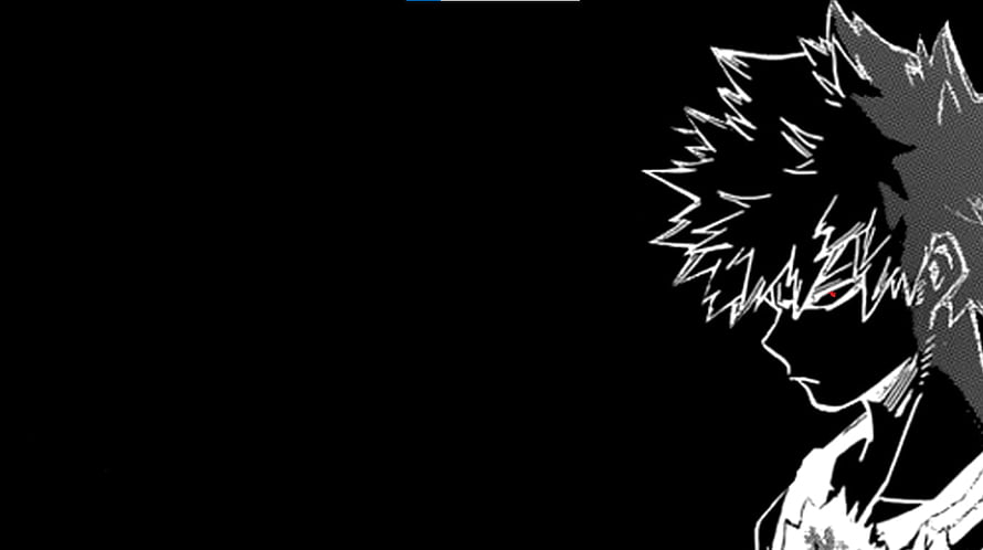 Katsuki Bakugou Anime Character Profile in High Contrast Black and White Line Art Style HD wallpaper