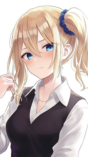 Hayasaka Ai from Kaguya-sama: Love Is War in a Black Vest and White Shirt HD phone wallpaper