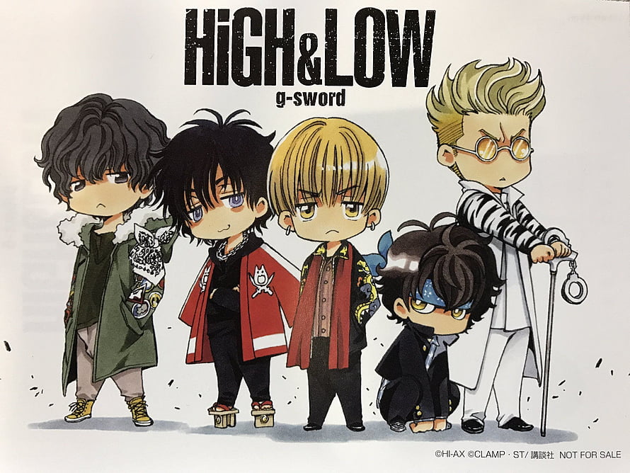 High and Low G-Sword Chibi Character Illustration by CLAMP HD wallpaper